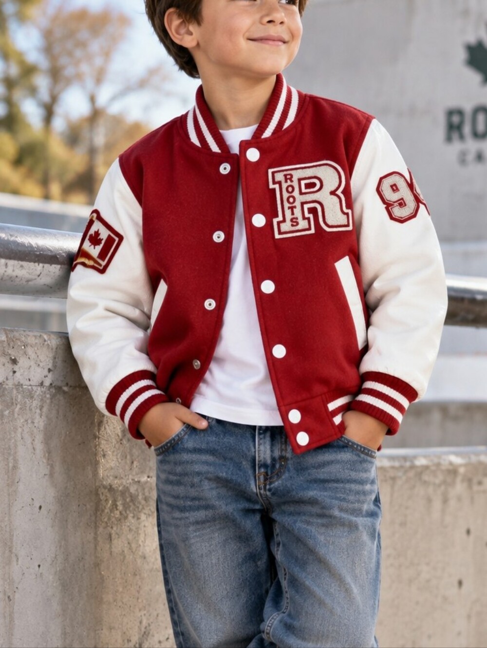 Vintage Roots Sporting Goods Varsity Letterman Jacket Kids Size 4